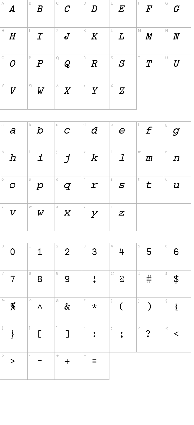 apl2-italic character map