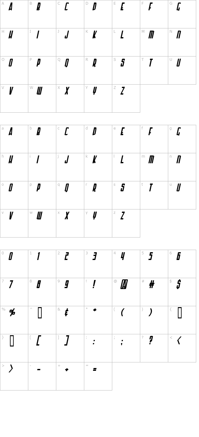 armor-piercing-italic character map