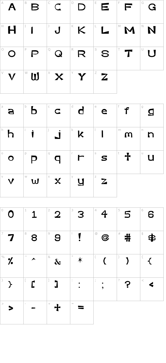 asshole-basic-sans-serif-font character map
