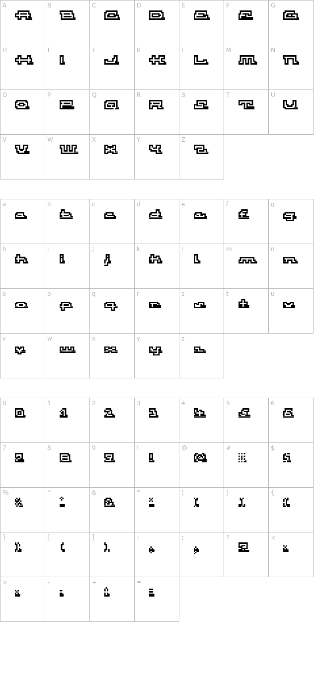 Atomic OutlineScript character map