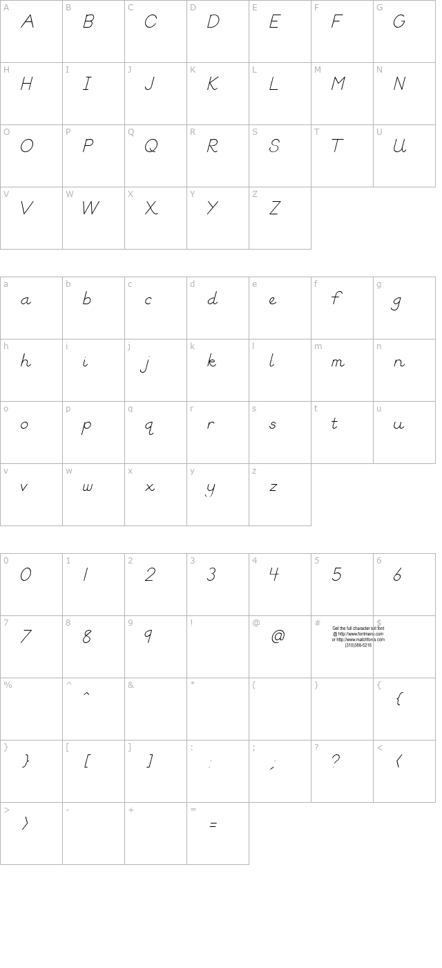 Block Letters Tryout character map
