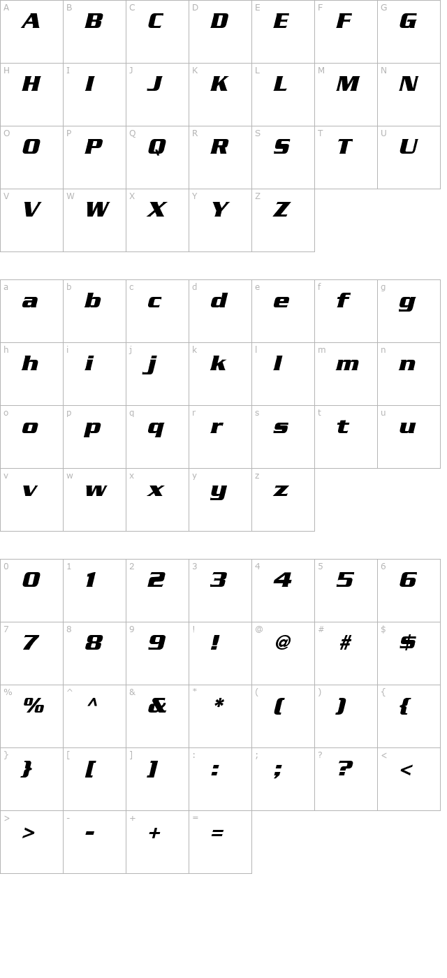 boost-ssi-bold-italic character map