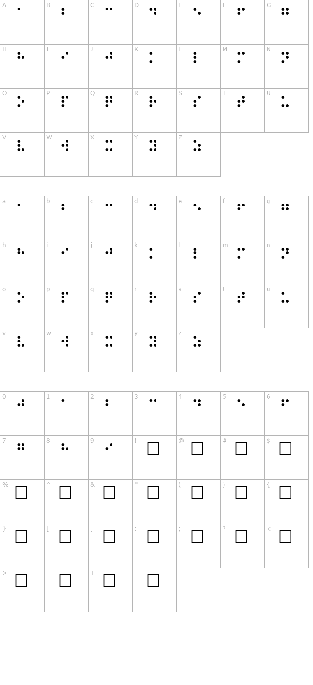 braille-regular character map