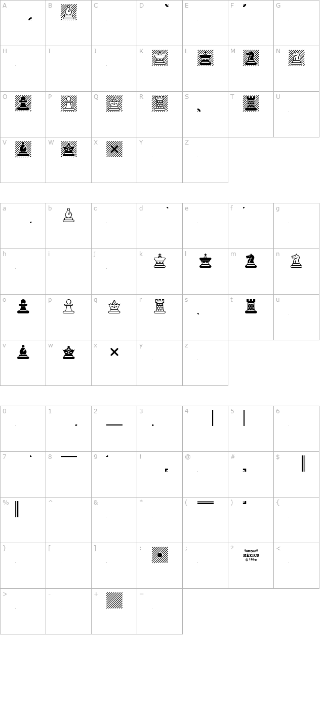 Chess Maya character map