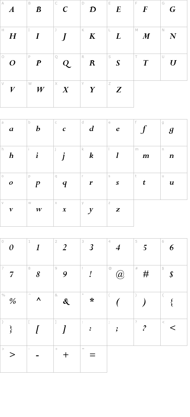 compleat-ssi-bold-italic character map