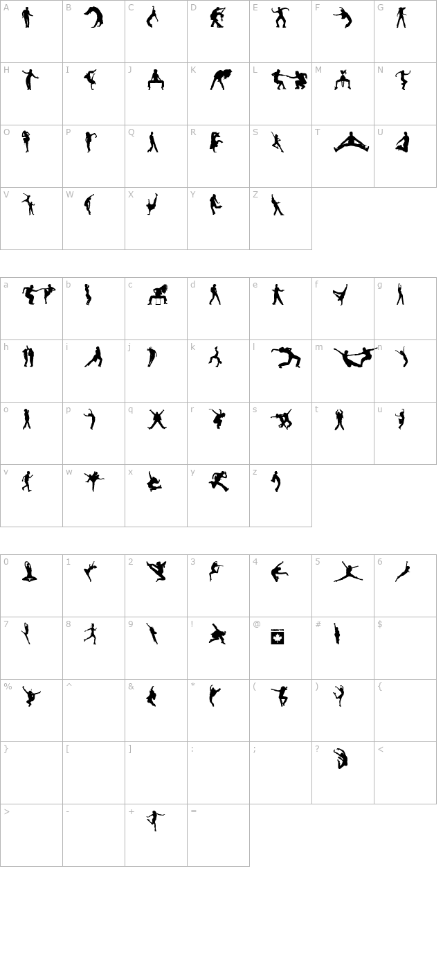dancebats character map