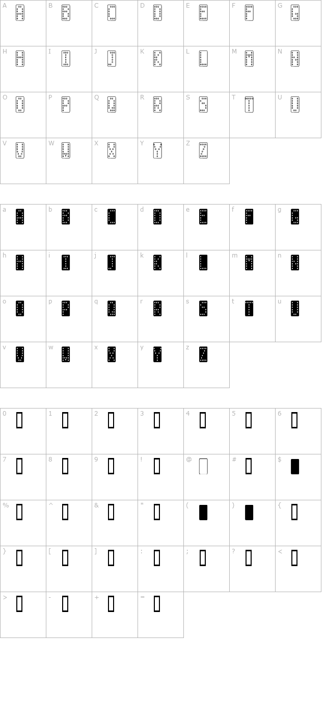 domino-smal character map