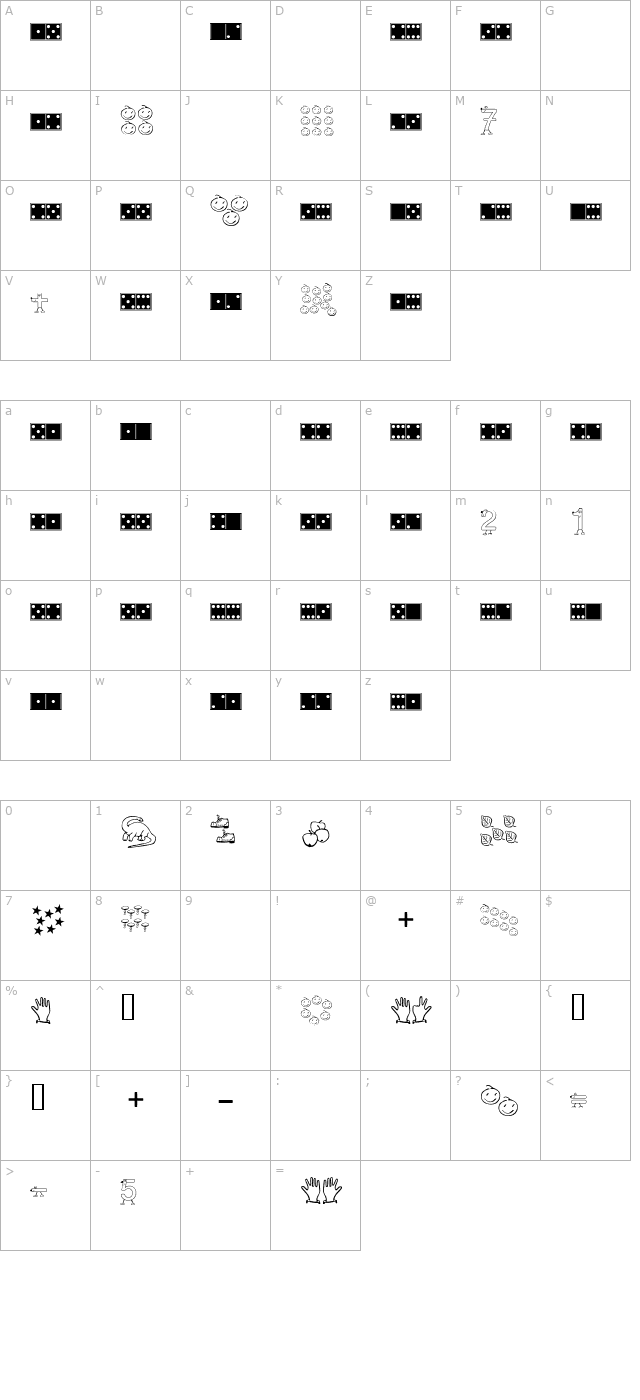 Domino character map