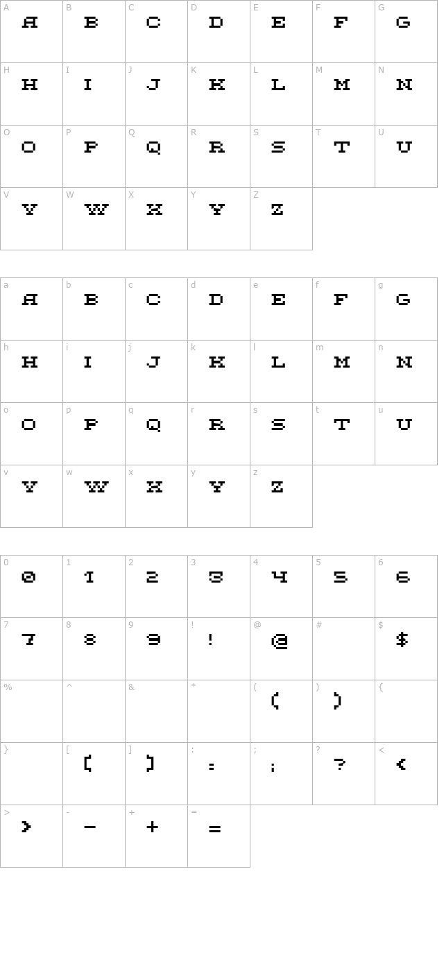 DS FlashSerif character map