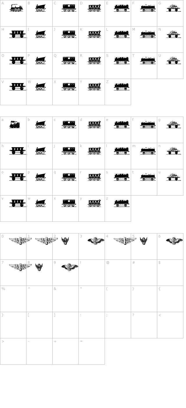 Eisenbahn character map