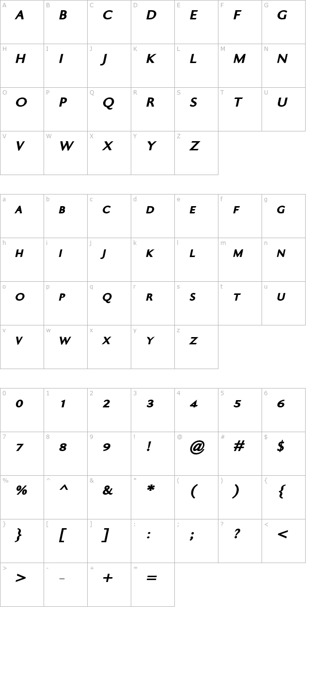ela-sans-black-caps-italic-pdf character map