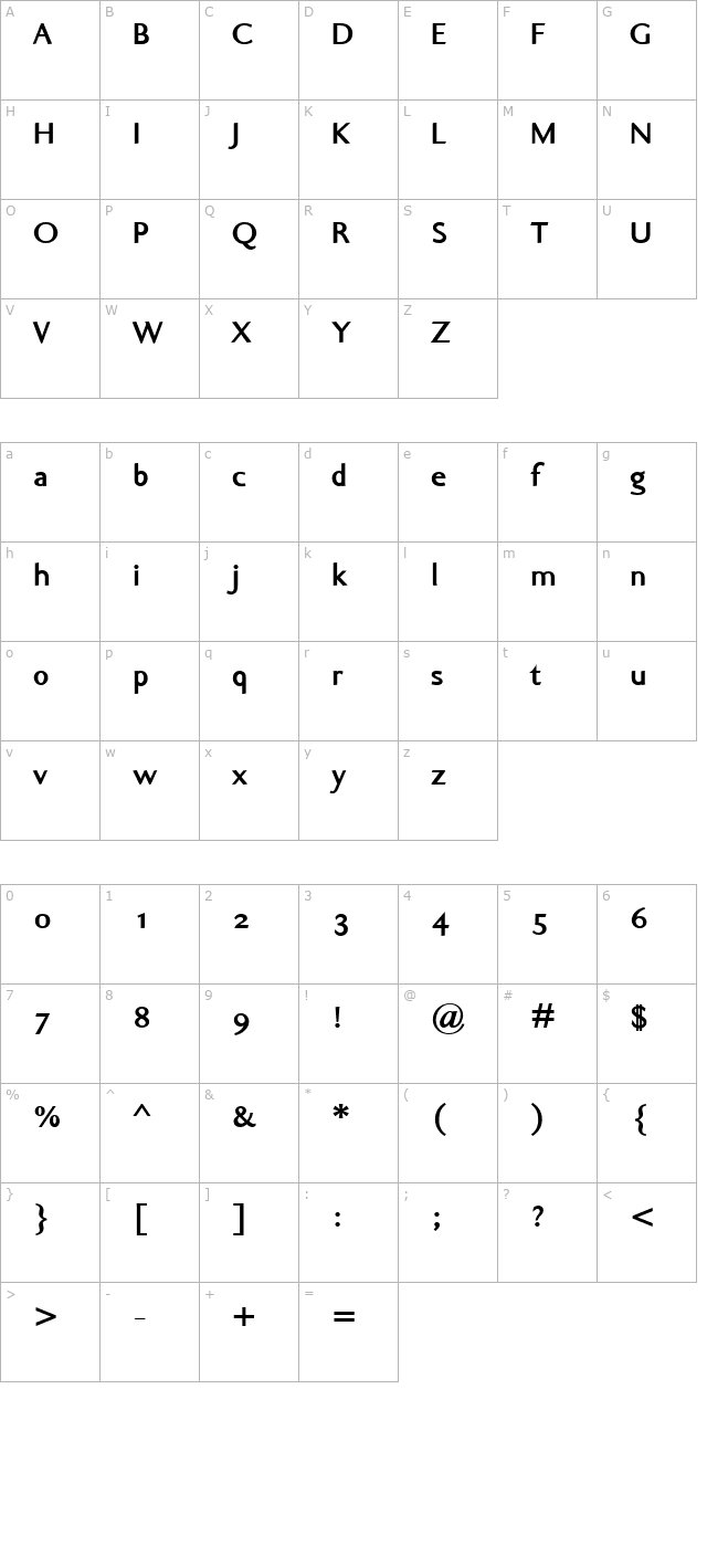 ela-sans-xbold-pdf character map