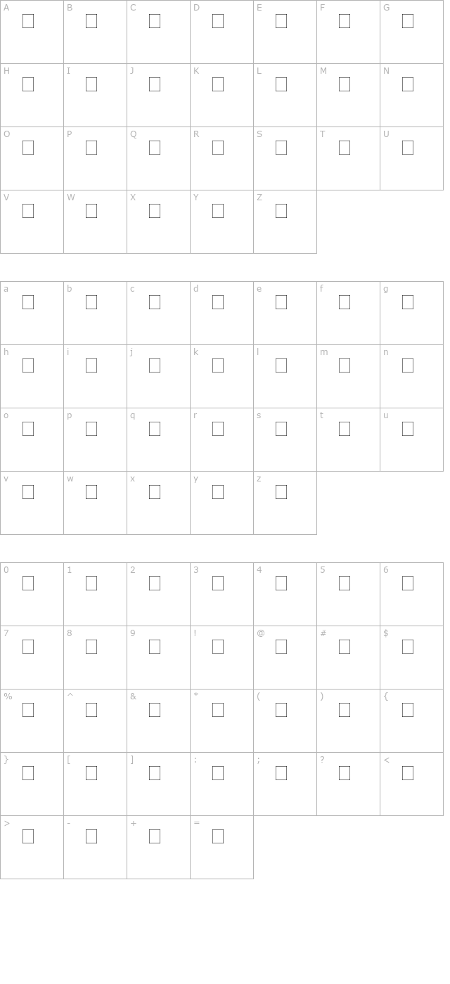 Empty Unicode Font character map