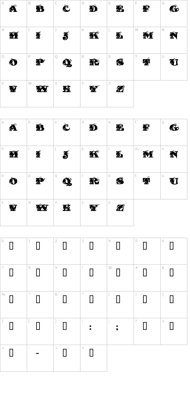 fantastic-mf-initials character map