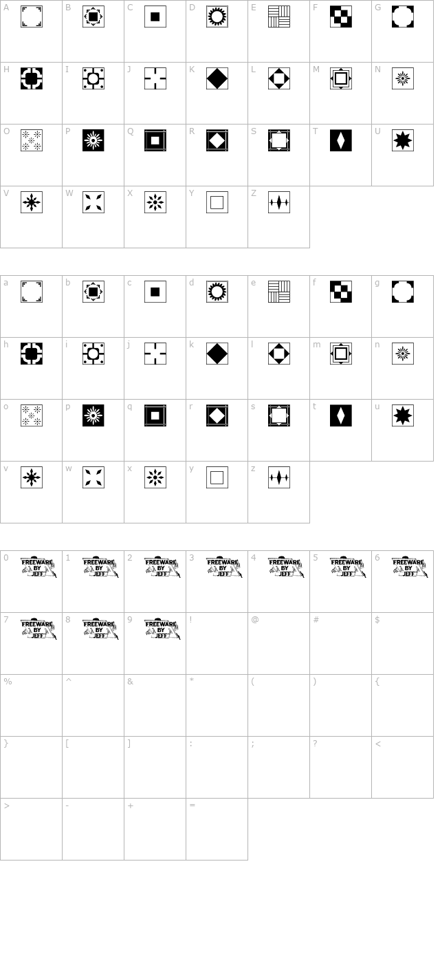 Floor Tile Patterns, Pt. 2 JL character map