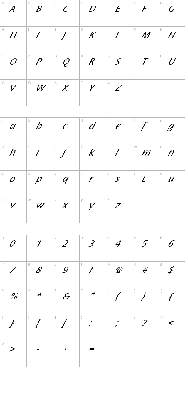 fz-basic-17-italic character map