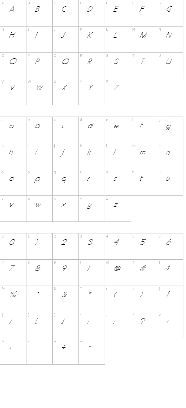 fz-basic-20-hollow-italic character map