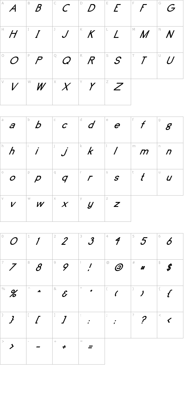 fz-basic-4-italic character map