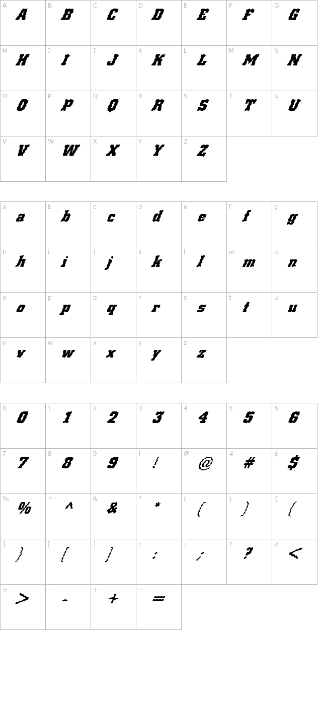 fz-basic-53-wavey-italic character map