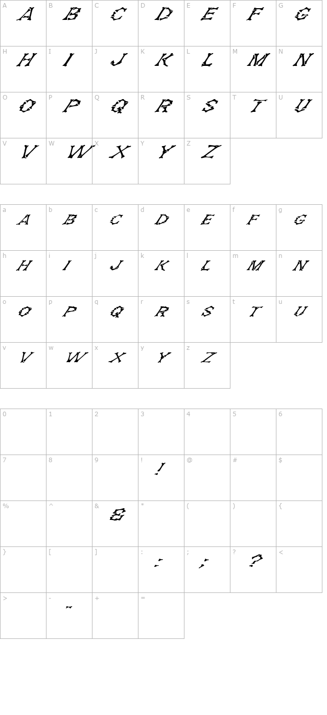 fz-unique-5-italic character map