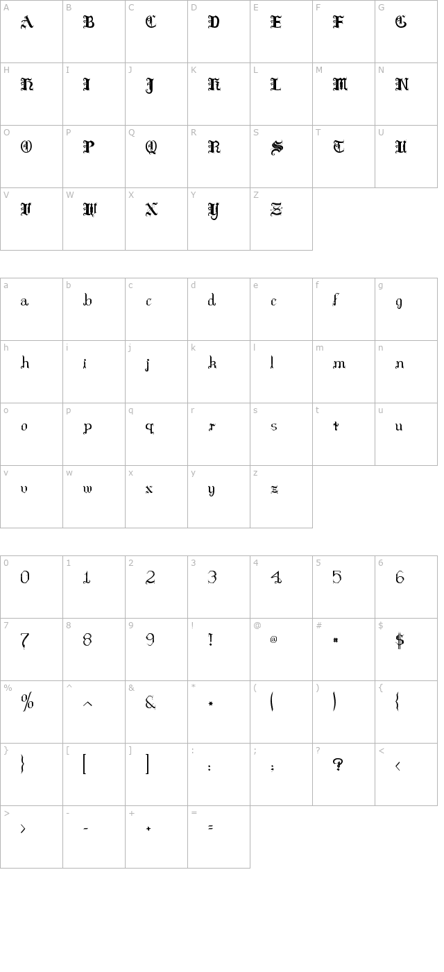 hilda-sonnenschein character map