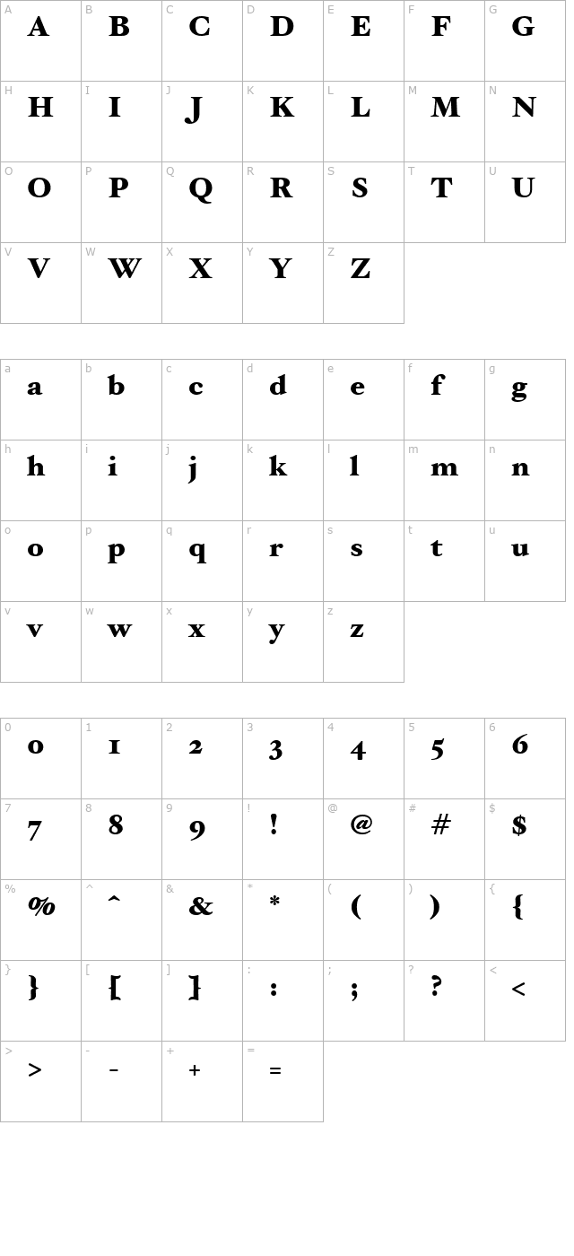 hoefler-text-black character map