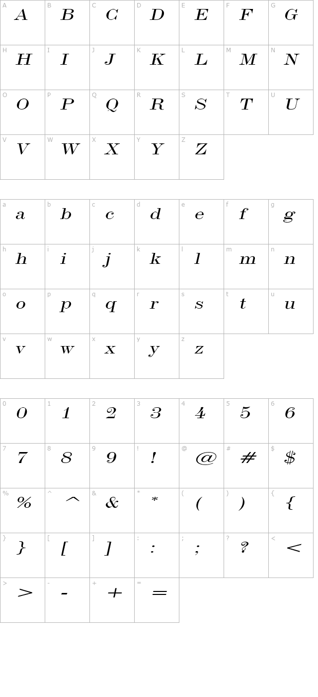 indy-17-extended-italic character map