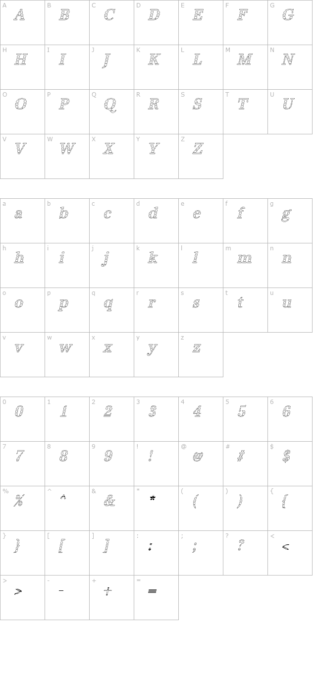 IrisBeckerGradoN-Medium-Italic character map