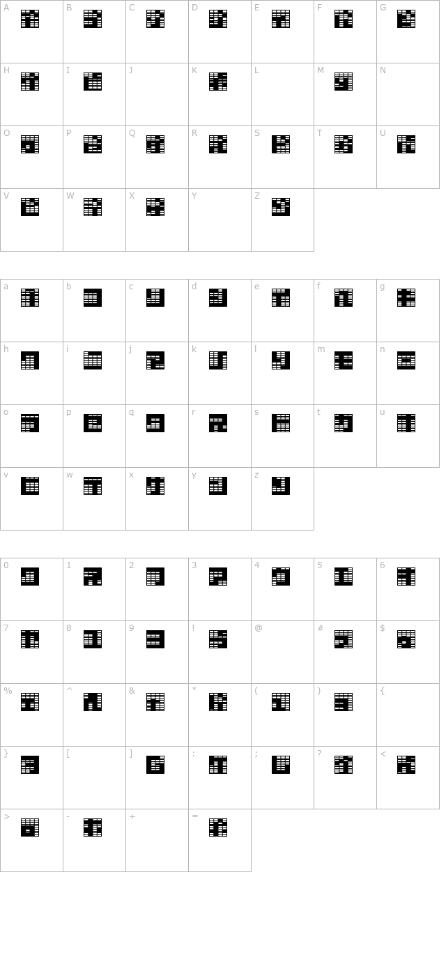katakana-block character map