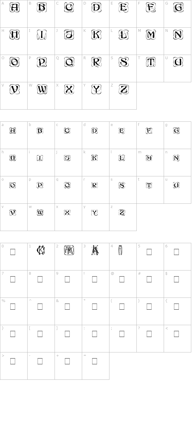 Khachaturian Capitals character map