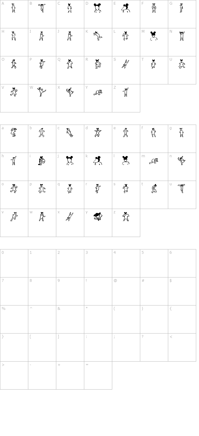 la-rata-bizarra character map
