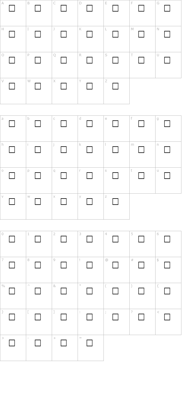 letterperfect-regular character map