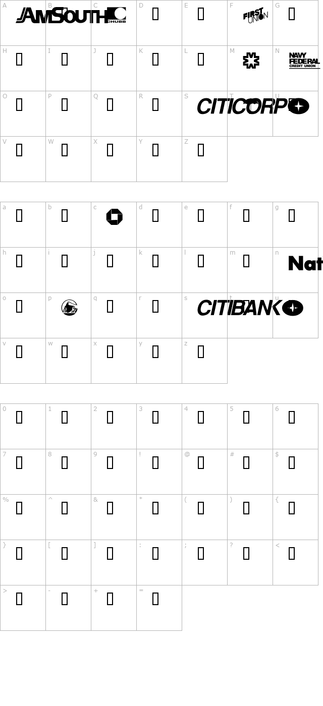 logos-financial character map