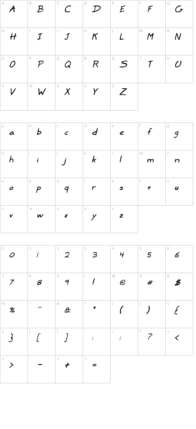 marker-sd-italic character map