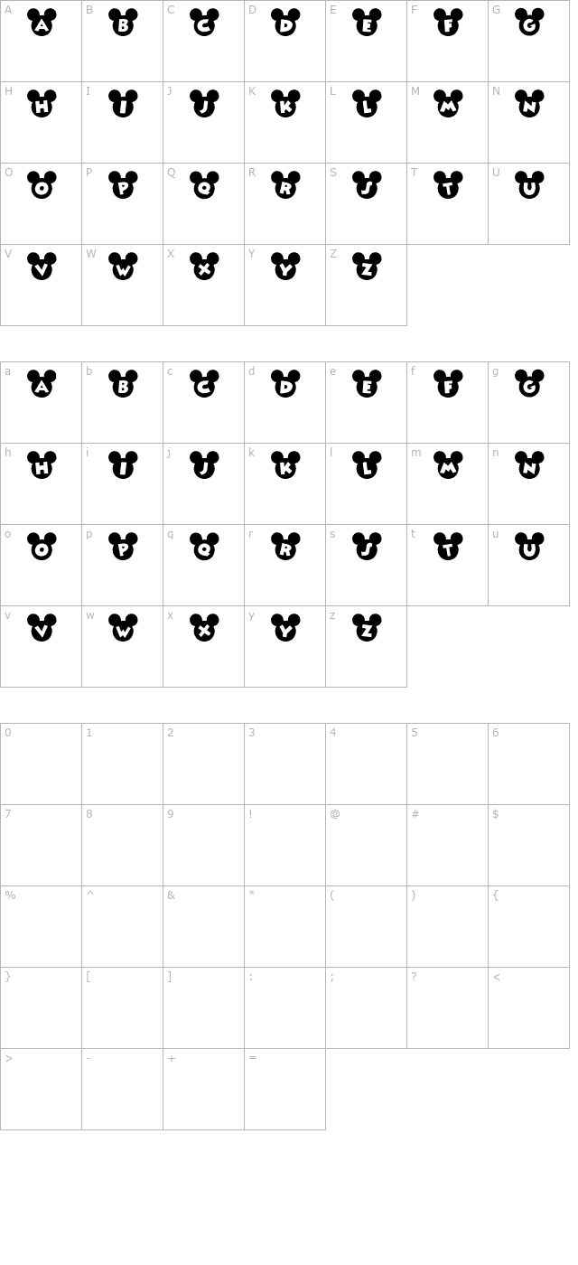 mickey-ears character map