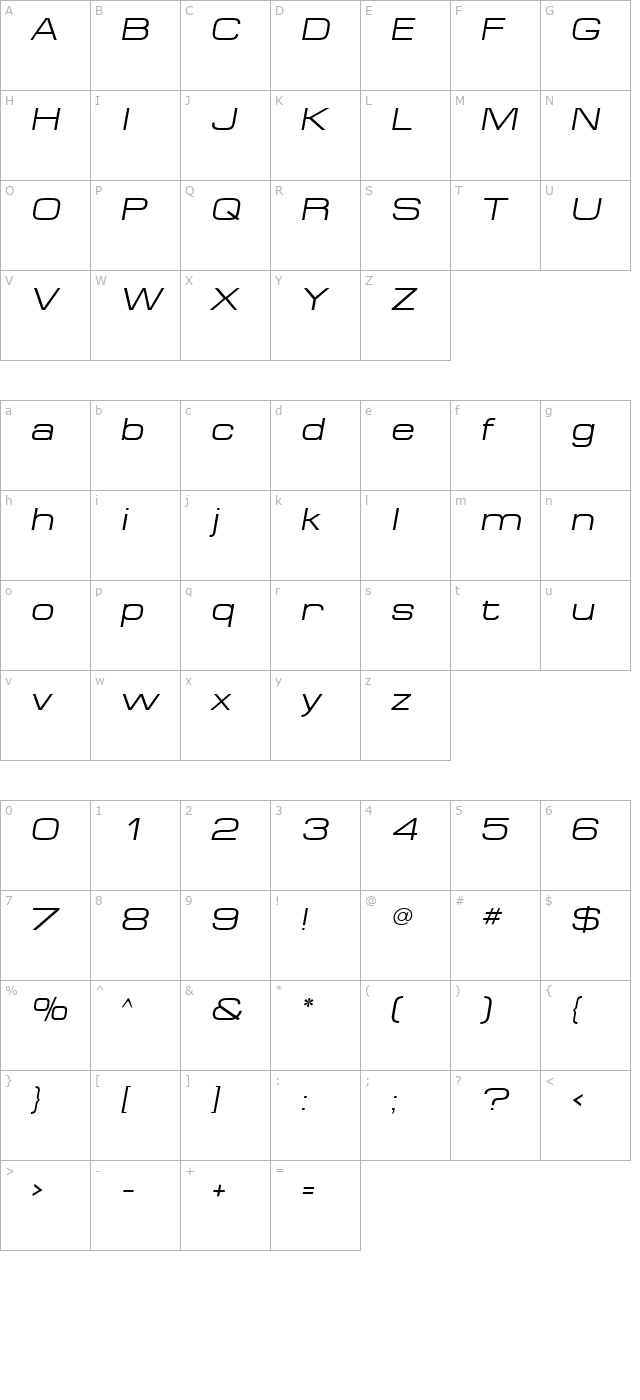 minima-expanded-ssi-expanded-italic character map