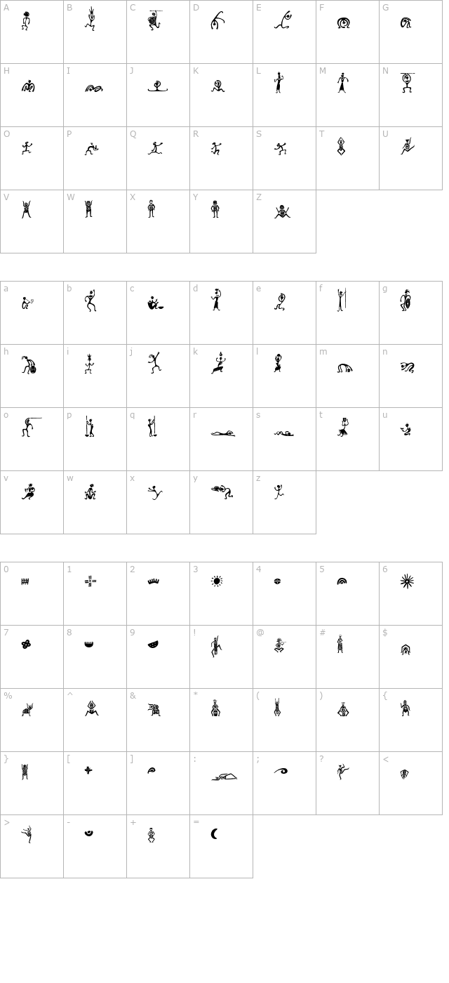 minipics-zafrica character map