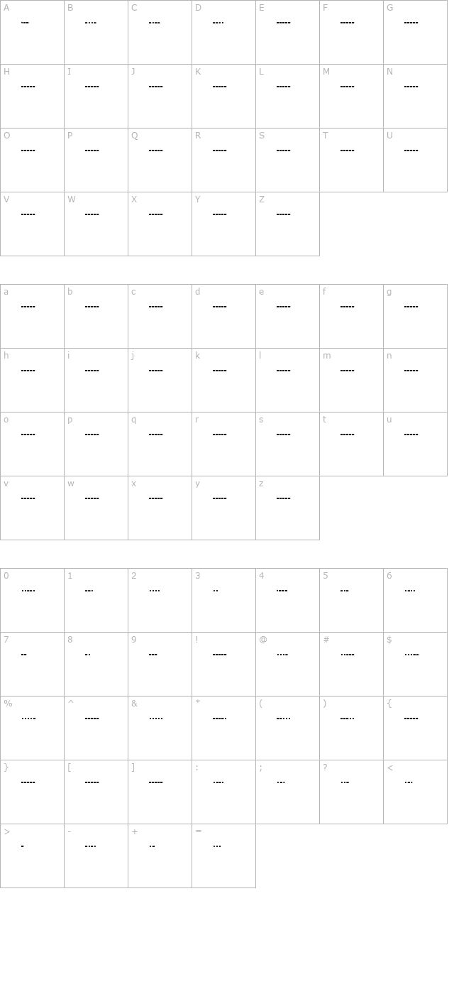 Morse Code character map