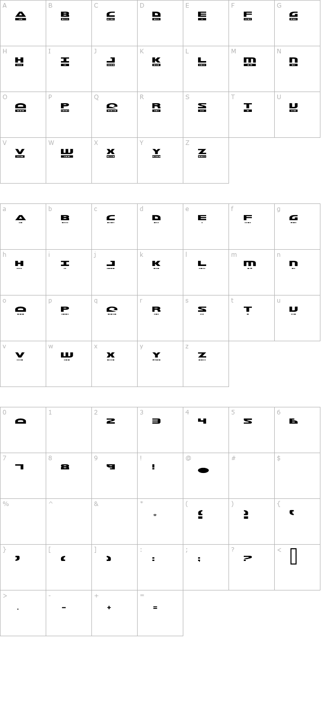 Morse Kode character map