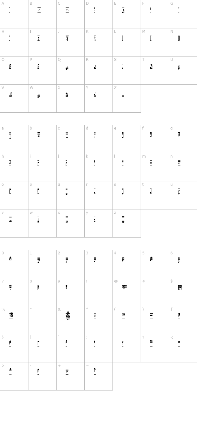 musical-notation character map