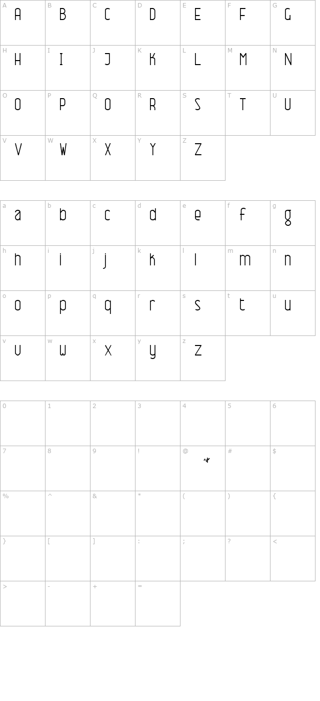 name-this-font-normal character map