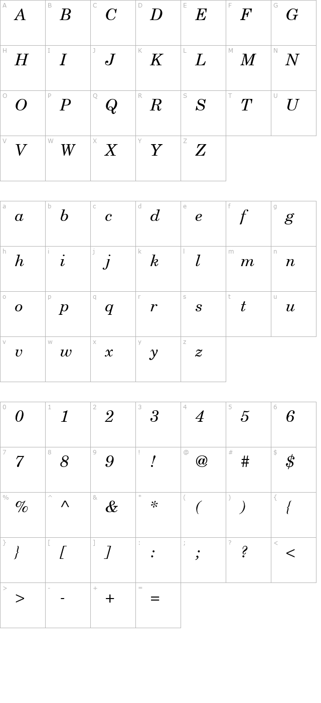 new-yearbook-italic character map
