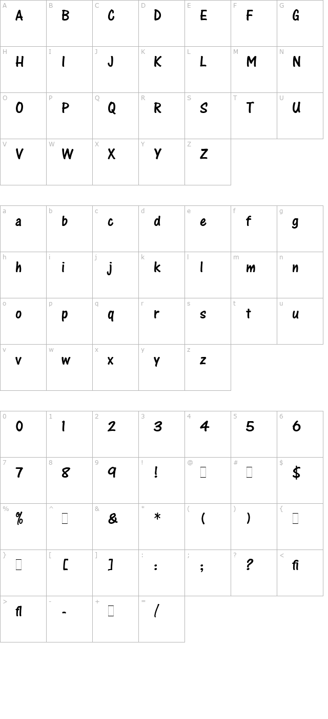 one-stroke-script-let-plain character map