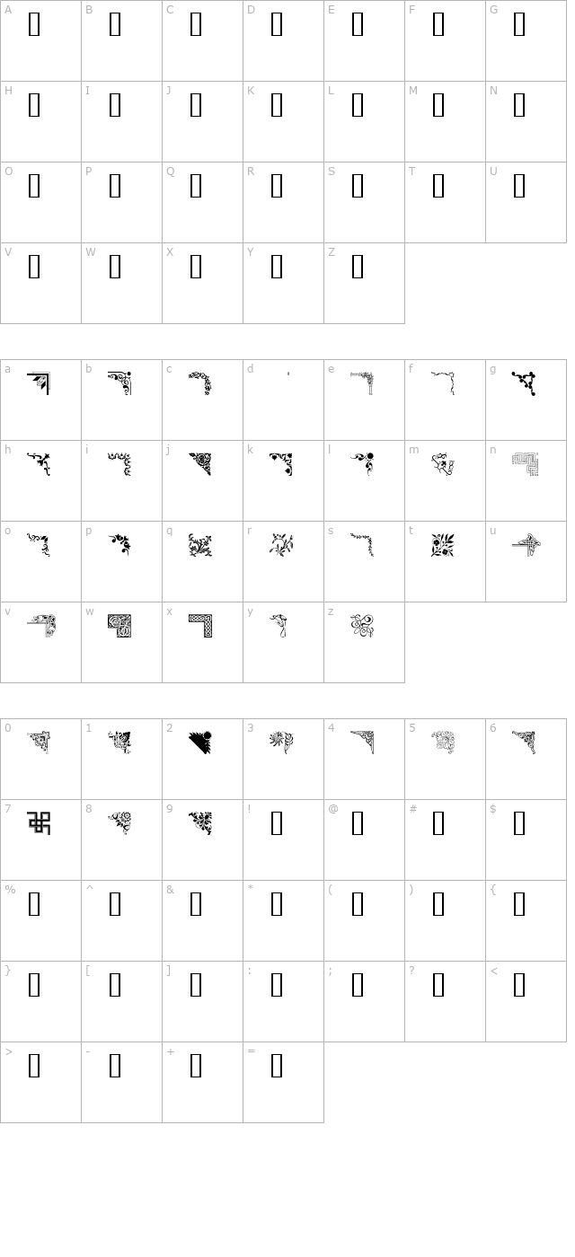 ornamental-corners character map