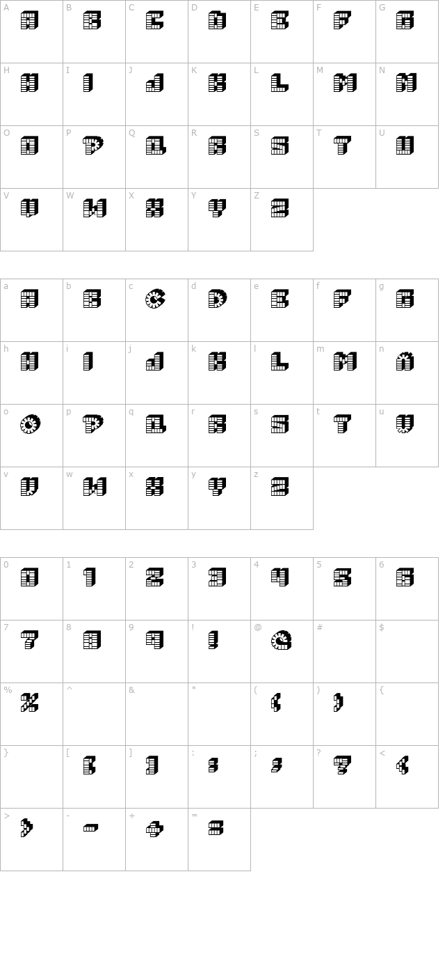 PEZ_font character map