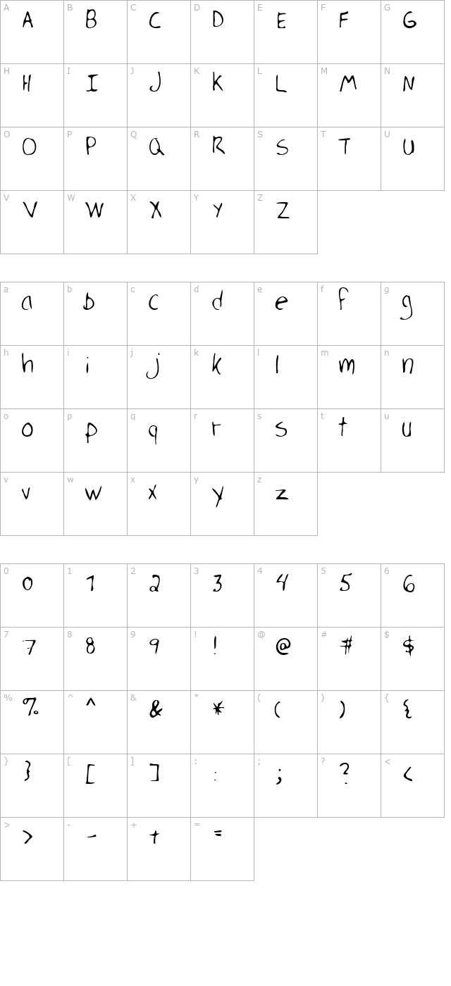 pierre-regular character map
