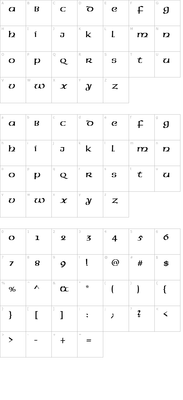 qtusa-uncial-regular character map