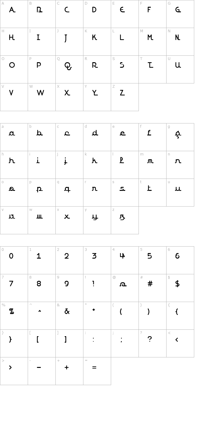redevance-script character map