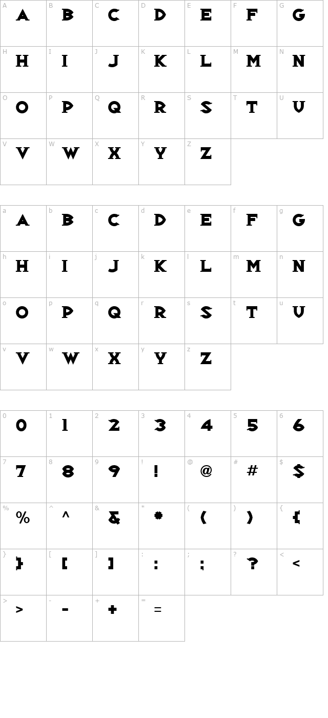 Republik Serif ICG 02 character map