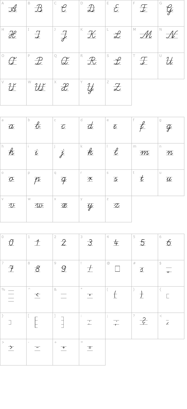 schreibschrift-3-klasse character map